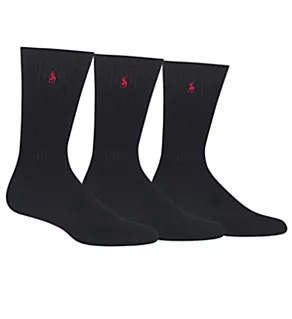 Cushioned Classic Cotton Crew Golf Socks - 3 Pack BLK XL