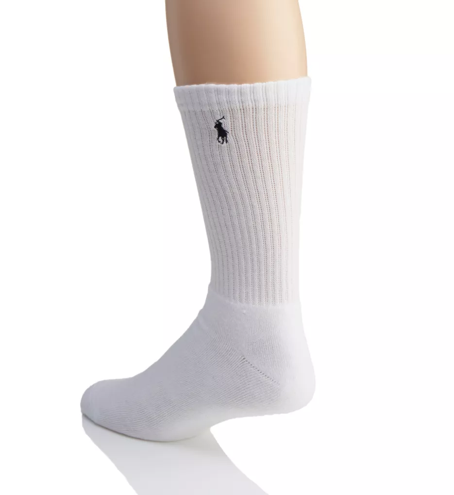 Cushioned Classic Cotton Crew Golf Socks - 3 Pack WHT O/S