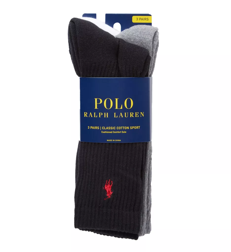 Polo Ralph Lauren Cushioned Classic Cotton Crew Golf Socks - 3 Pack 821032 - Image 1