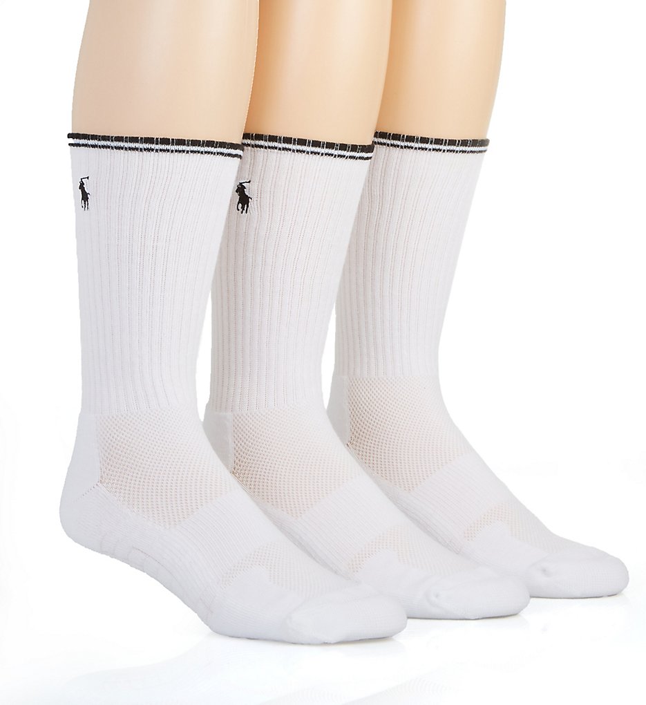 Polo Ralph Lauren 821042 Tech Crew Socks - 3 Pack (White)