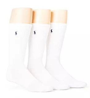 Golf Classic Crew Socks - 3 Pack WHT O/S