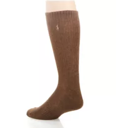 Performance Solid Cotton Crew Sock - 6 Pack Brown211 O/S