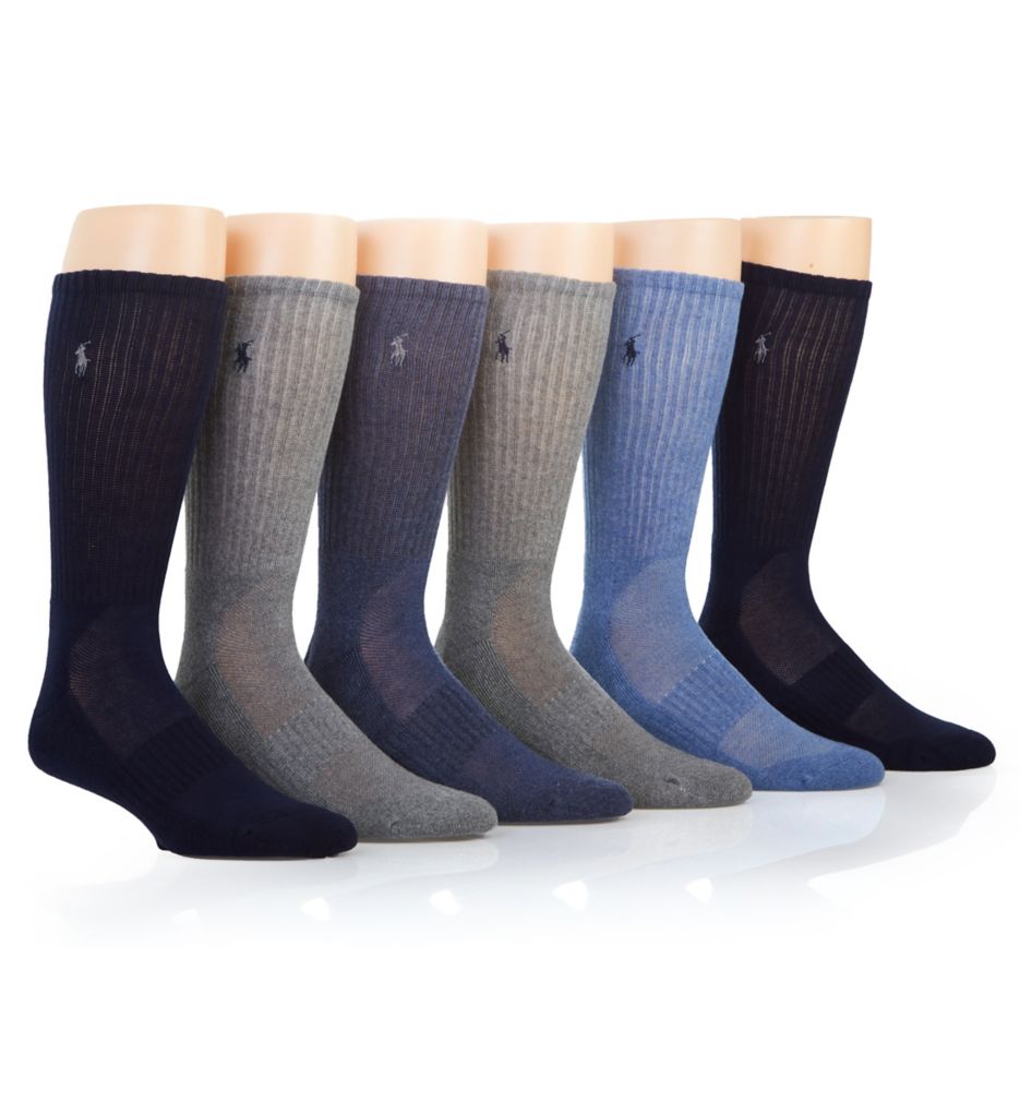 Performance Solid Cotton Crew Sock - 6 Pack-gs