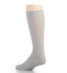 Rib Cuff Cushioned Crew Socks - 6 Pack Grey Heather Assort O/S