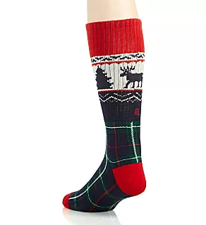 Artic Holiday Bear Crew Sock - 6 Pack Assorted O/S