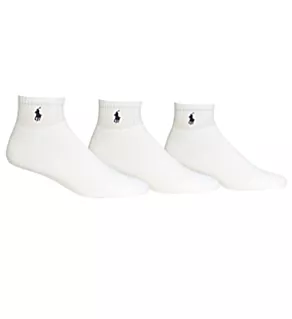 Cotton Cushioned Quarter Golf Socks - 3 Pack 100 O/S