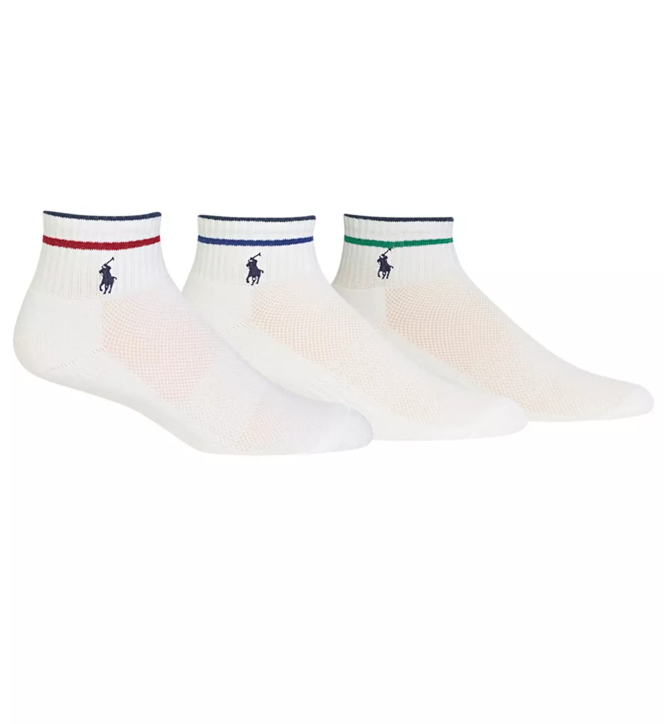 Stripe Low Cut Athletic Socks - 3 Pack WhAss1 O/S