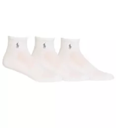 Tech Athletic Quarter Top Socks - 3 Pack WHT O/S