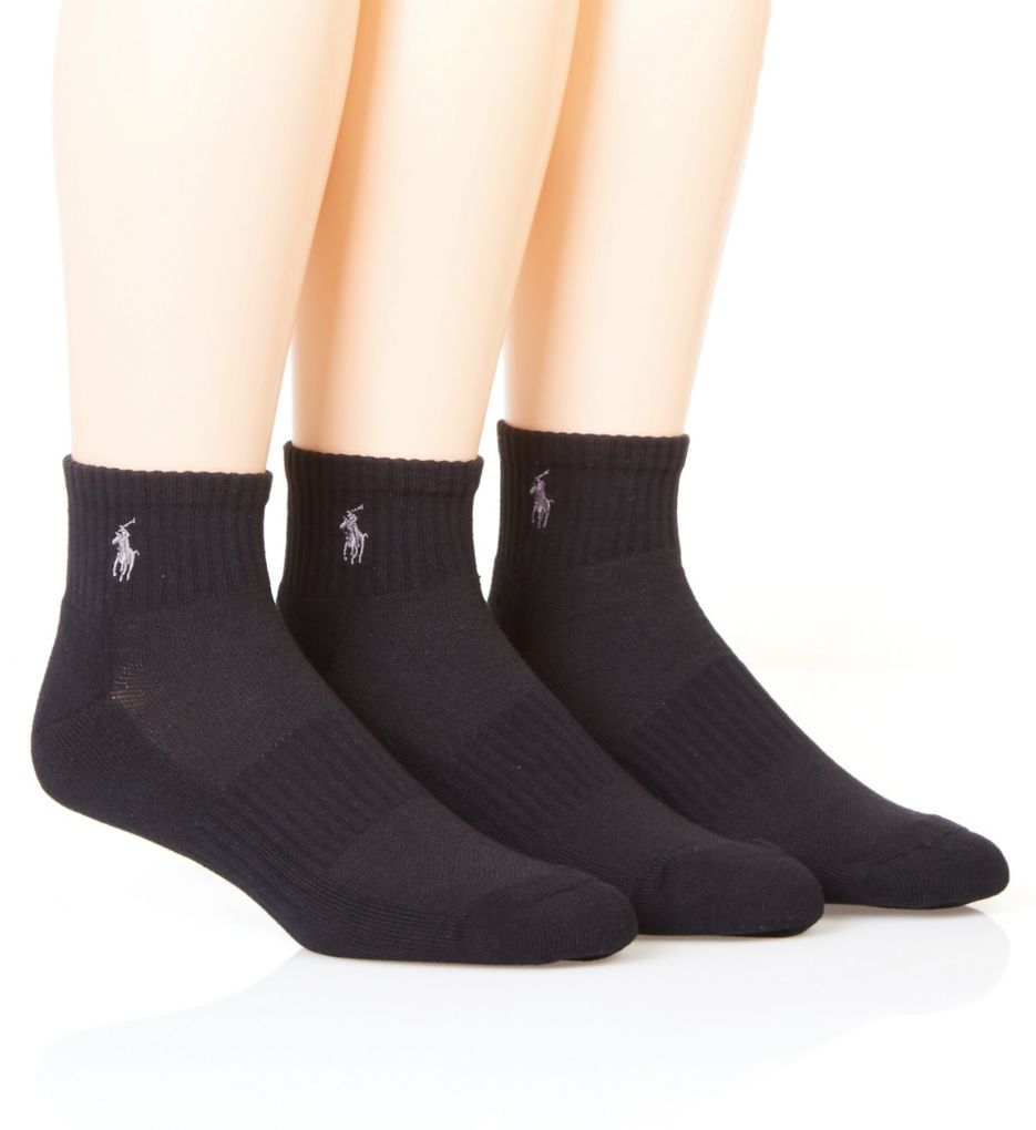 3 Pack Ribbed Crew Socks in Black from Joe Fresh