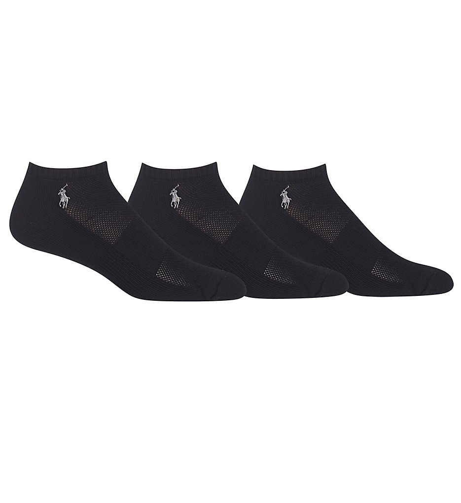 Polo Ralph Lauren 827063PK Tech Athletic Low Profile Socks - 3 Pack (Black)