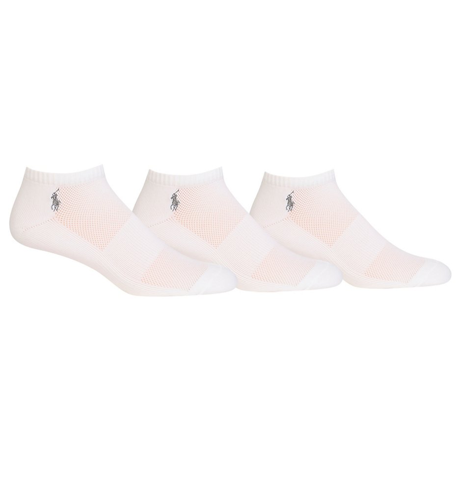 Polo Ralph Lauren 827063PK Tech Athletic Low Profile Socks - 3 Pack (White)