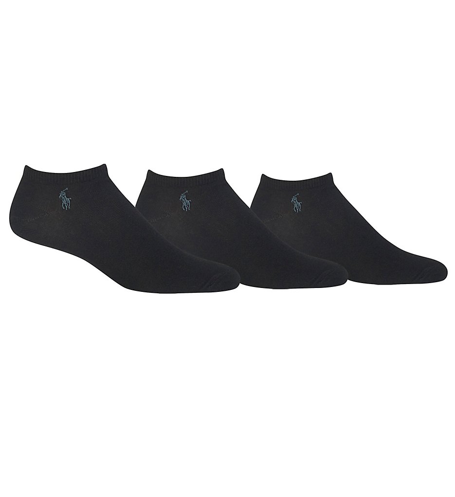 Polo Ralph Lauren 8270PK Cotton Ghost Low Cut Socks - 3 Pack (Black)