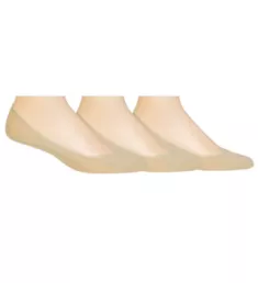 No Show Foot Liner Socks - 3 Pack KHAKI O/S