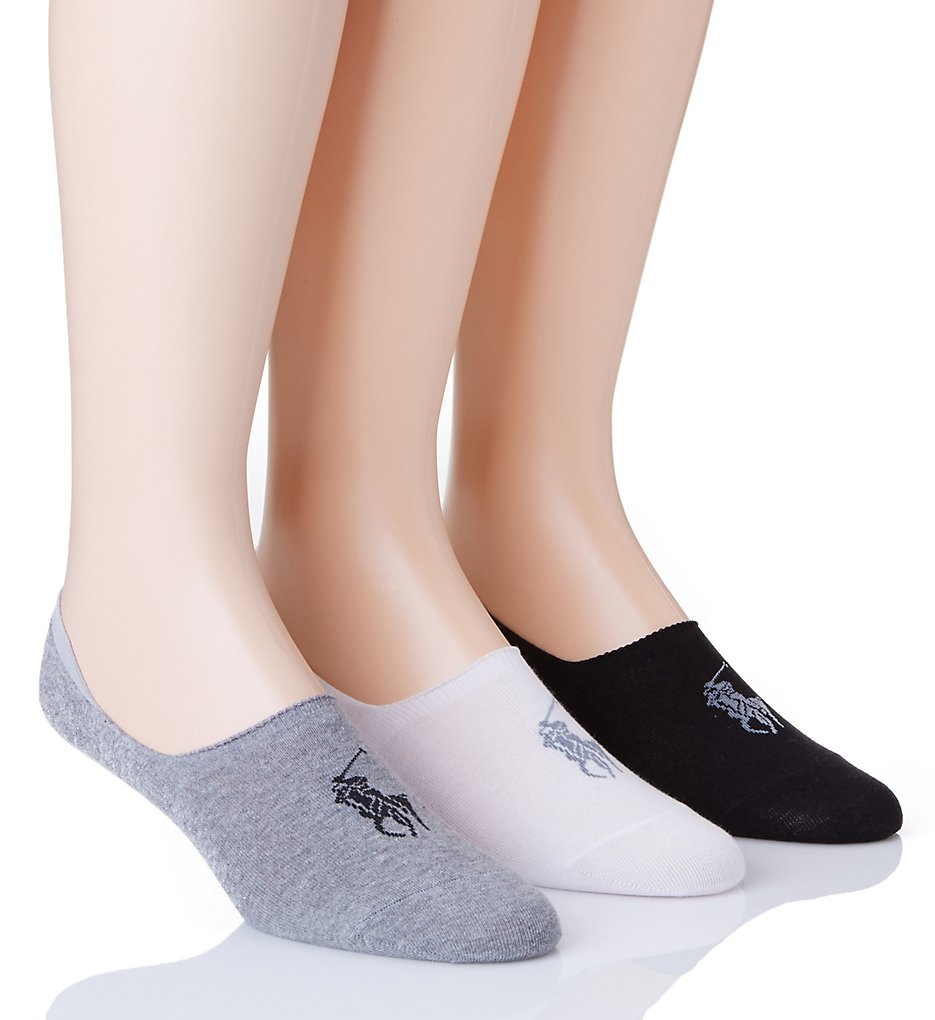 Polo Ralph Lauren 8273PK No Show Liner With Arch Support - 3 Pack (Sweatshirt GreyHeather)