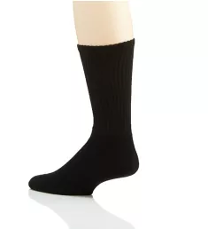 Cushioned Foot Ribbed Crew Sock - 3 Pack BLK O/S