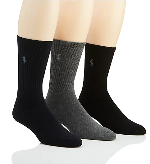 Polo Ralph Lauren Cushioned Foot Ribbed Crew Sock - 3 Pack 8428PK