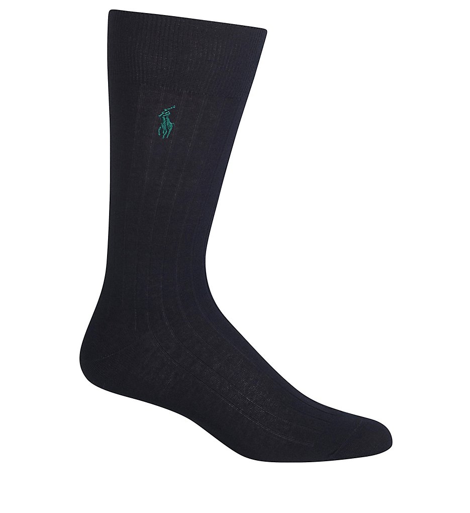 Polo Ralph Lauren 84831 Egyptian Cotton Rib Crew Sock (Black)