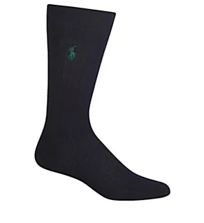 Egyptian Cotton Rib Crew Sock Black O/S