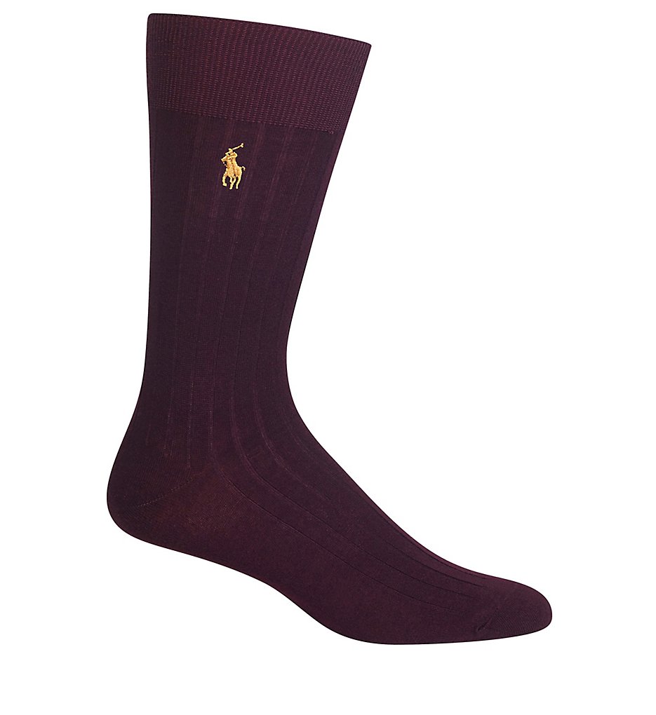 Polo Ralph Lauren 84831 Egyptian Cotton Rib Crew Sock (Bordeaux)