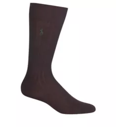 Egyptian Cotton Rib Crew Sock DBR O/S