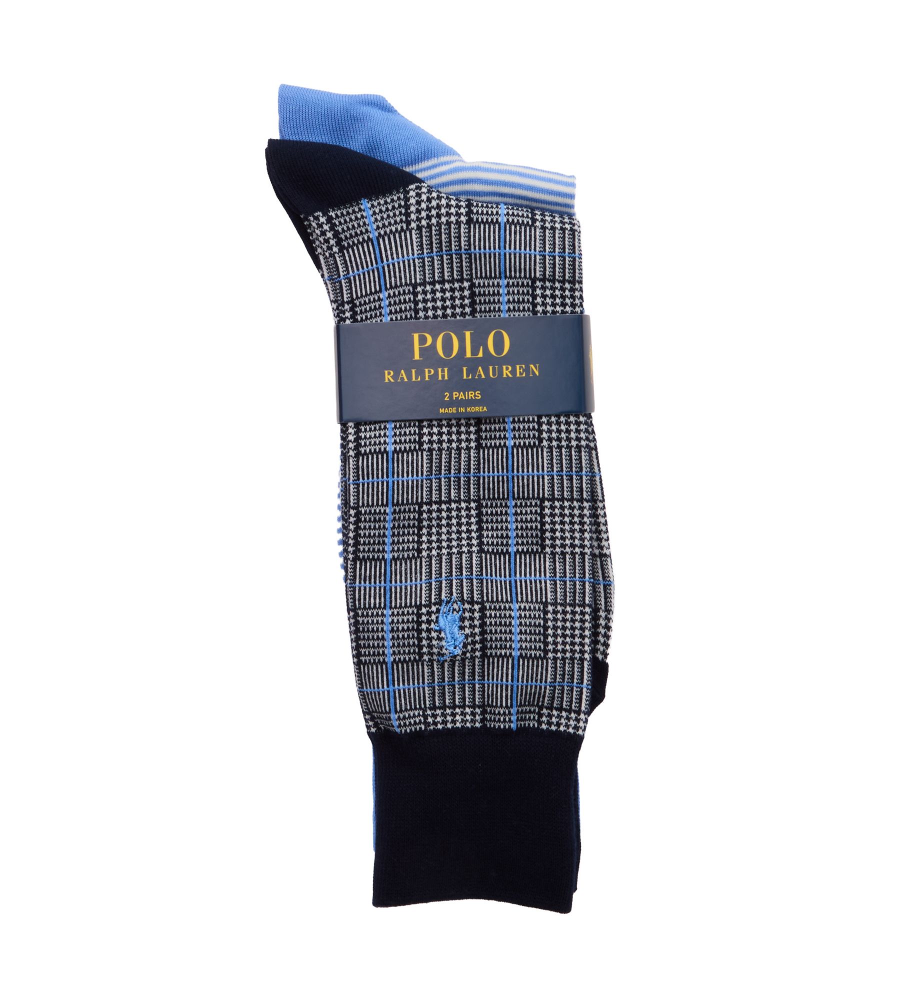 Polo Ralph Lauren Hyde Park Glen And Stripe Socks - 2 Pack 899740 - Image 1