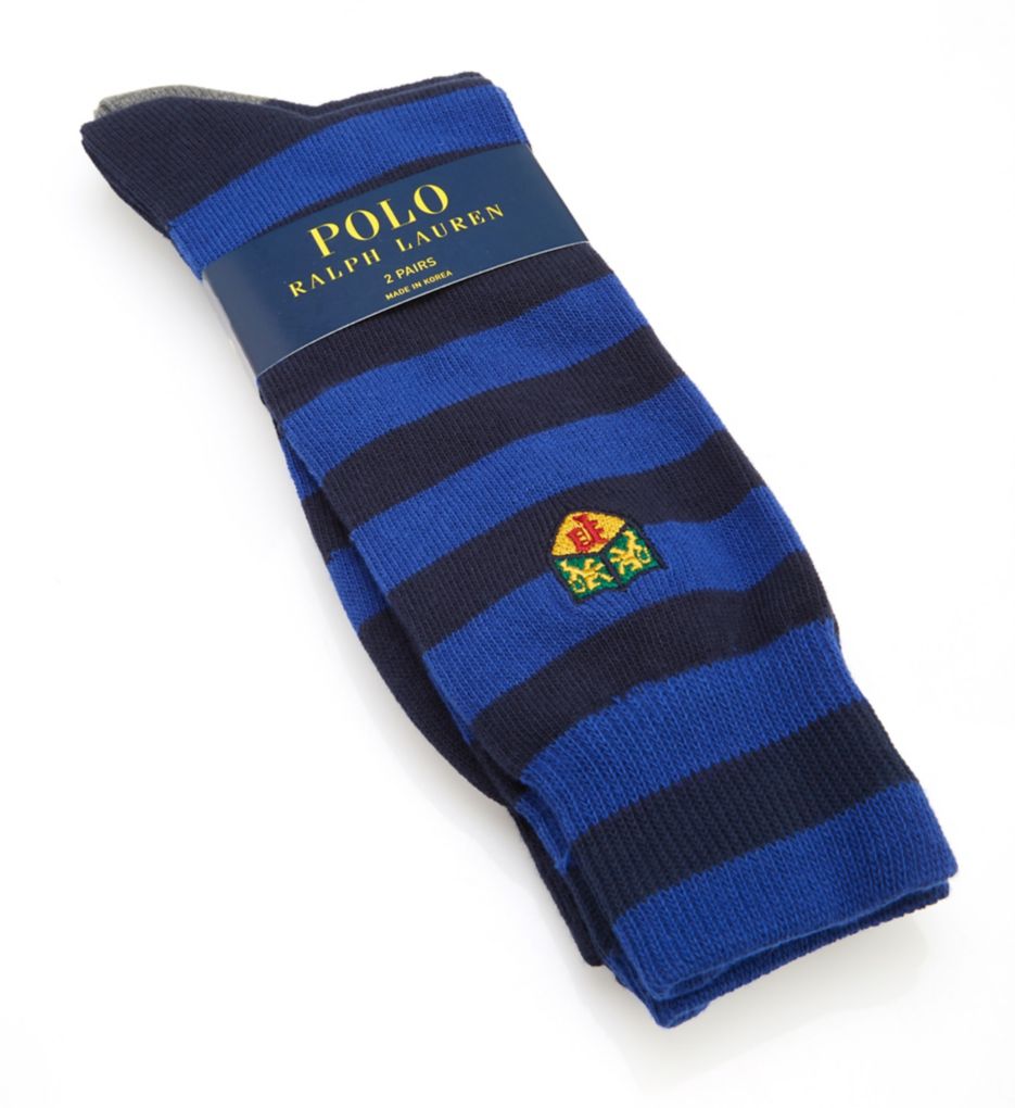 Rugby Crest Embroidery Socks - 2 Pack-fs