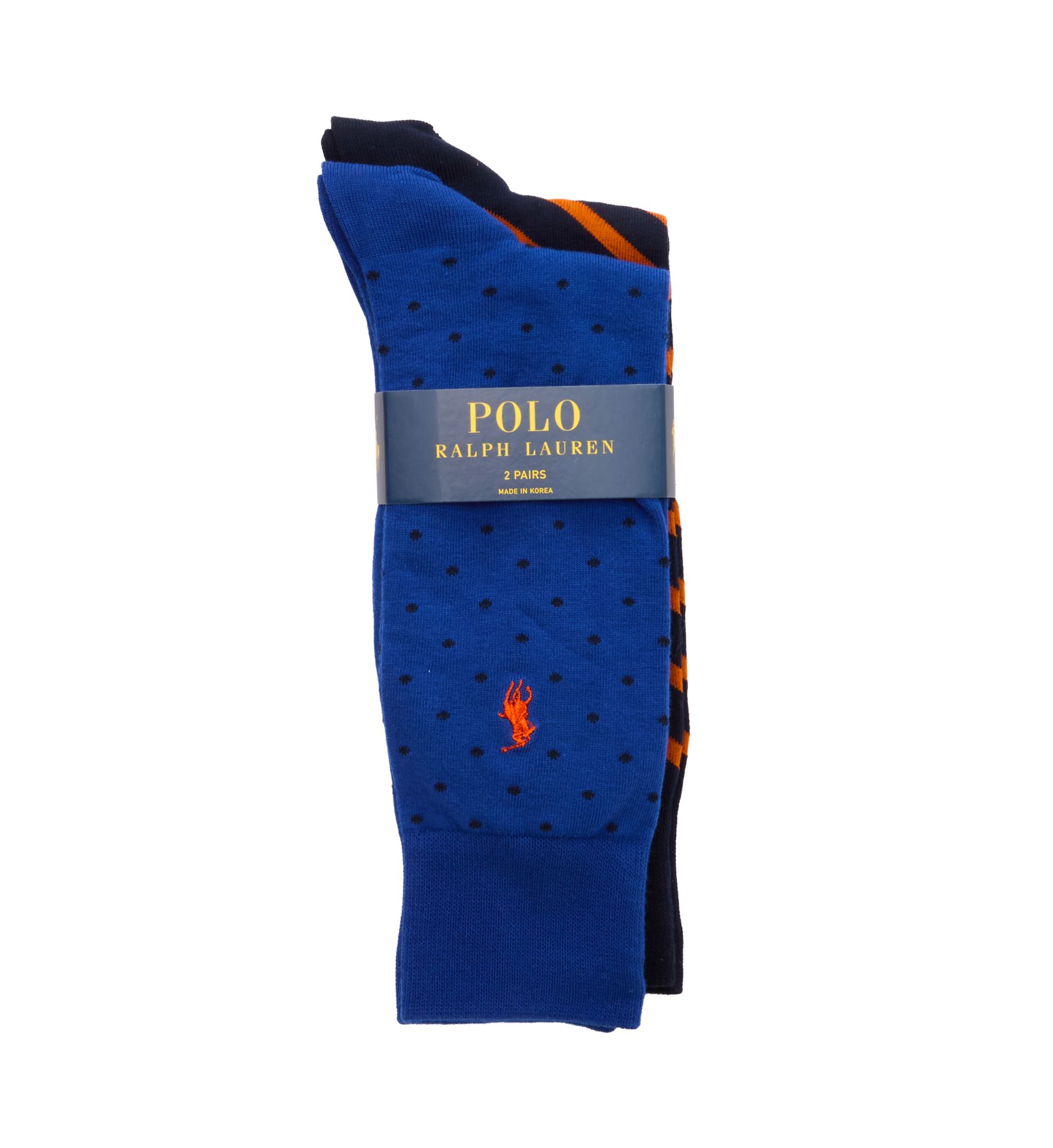 Polo Ralph Lauren Cotton Dot & Stripe Socks - 2 Pack 899927 - Image 1