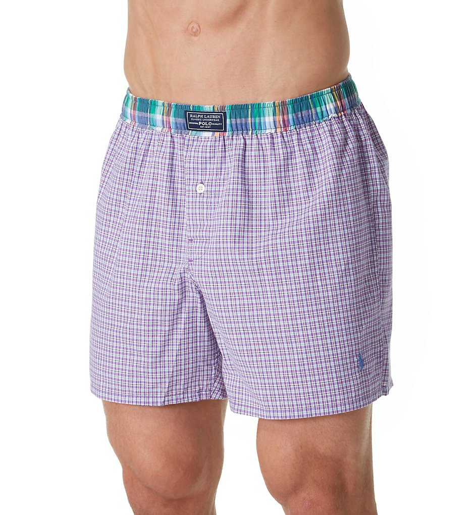 Polo Ralph Lauren L111HR Classic Contrast Band Plaid Woven Boxer (Arthur Plaid)