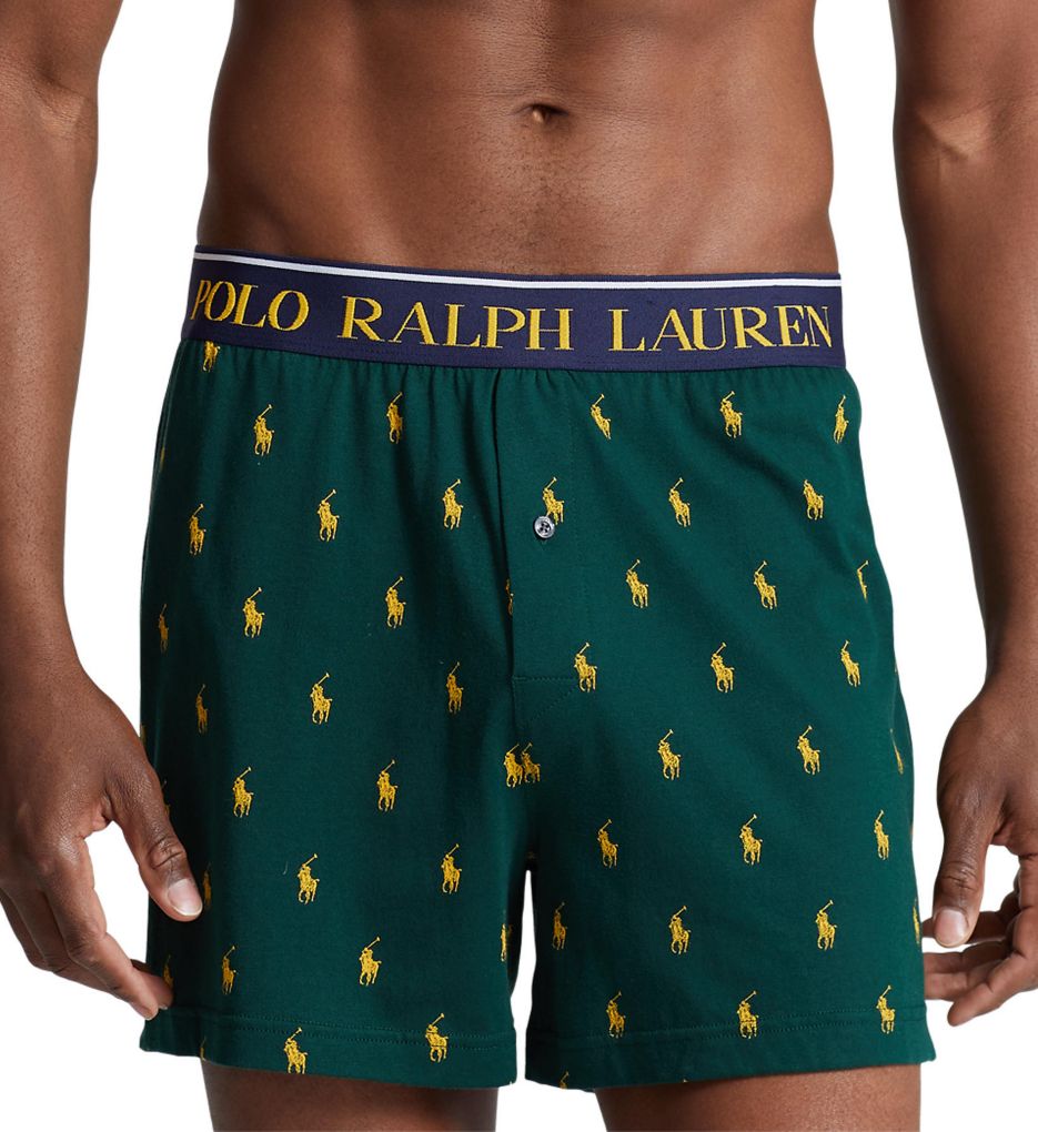 Cotton Modal Exposed Waistband Boxer College Green/Gold S by Polo