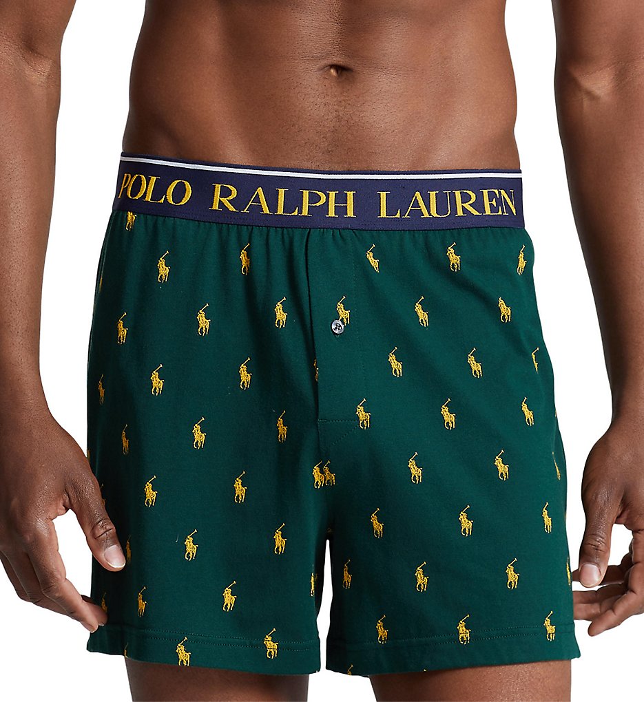 Cotton Modal Exposed Waistband Boxer College Green/Gold S by Polo Ralph  Lauren