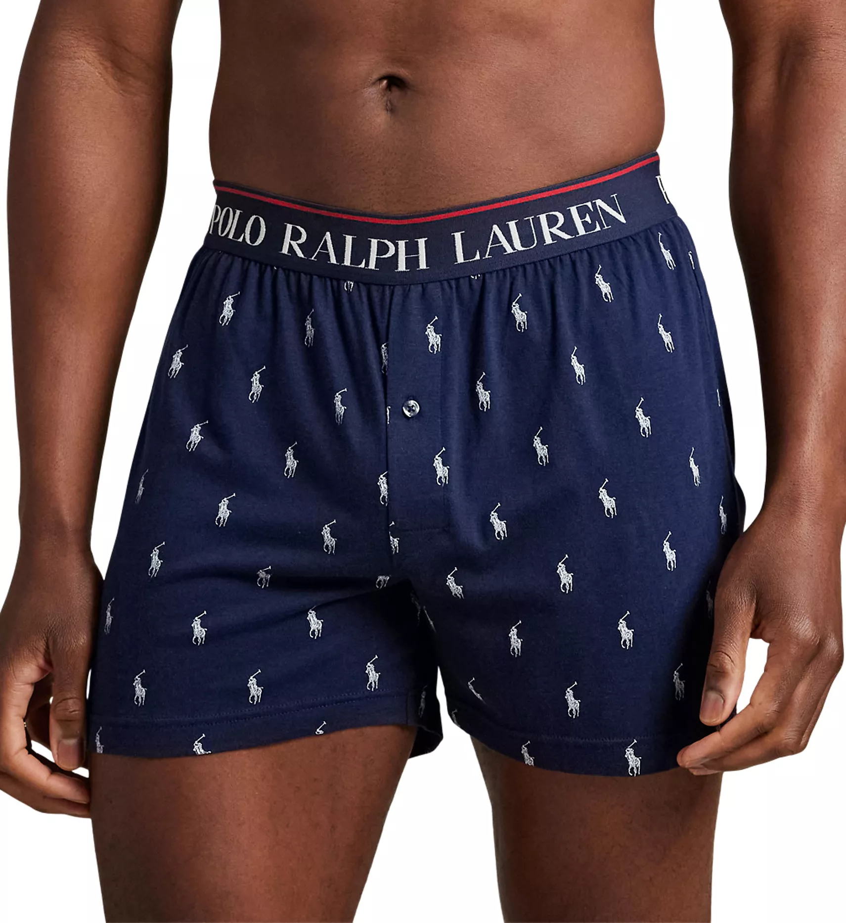 Cotton Modal Exposed Waistband Boxer RDMLTS L by Polo Ralph Lauren