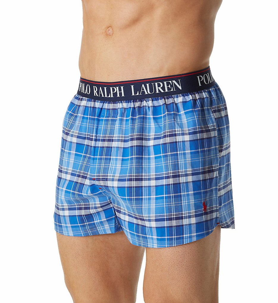 Polo Ralph Lauren L214RL Vintage Cotton Stretch Woven Boxer (Jones Blue Plaid)