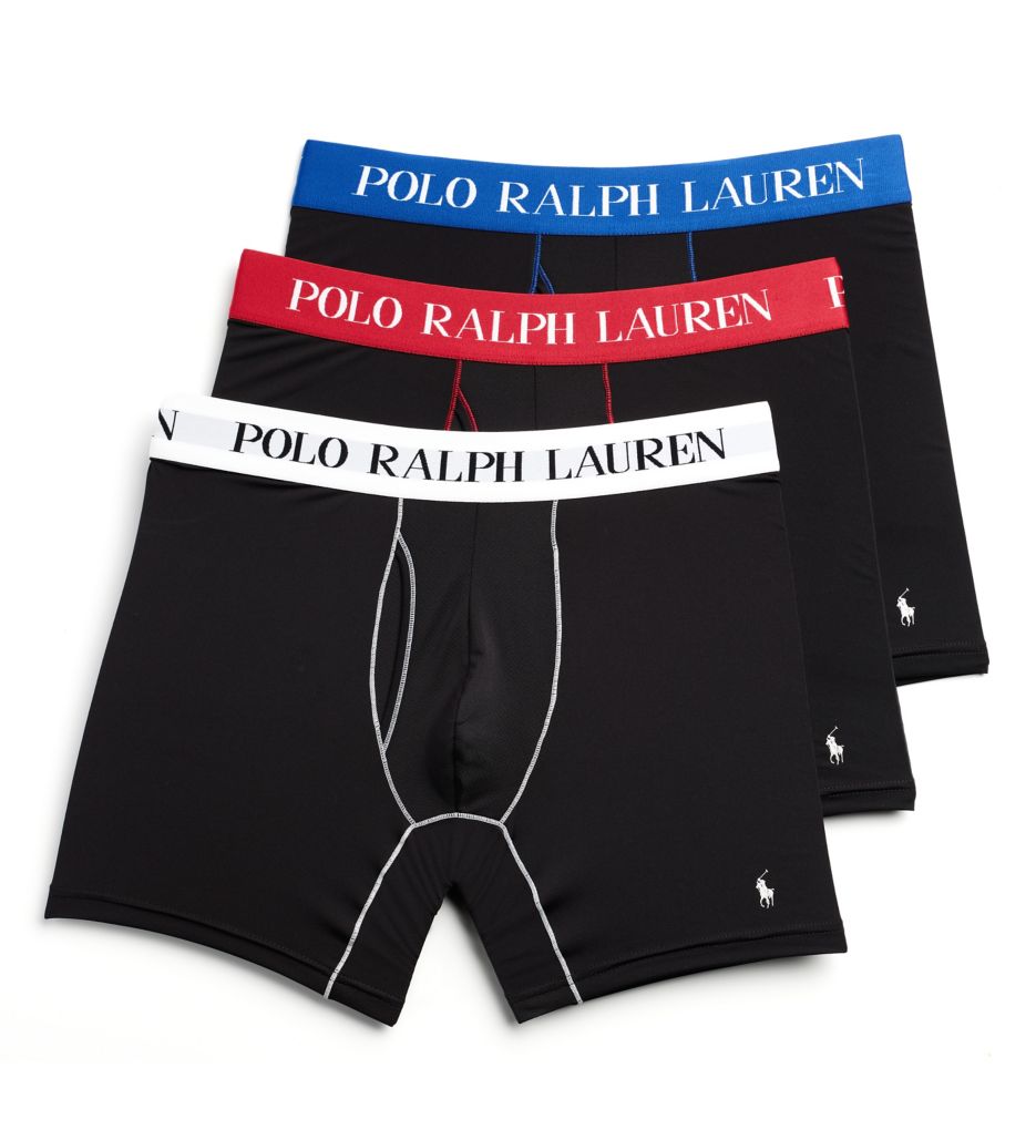 4D-Flex Performance Mesh Boxer Briefs - 3 Pack Colby Blue/Royal/Navy S by Polo  Ralph Lauren