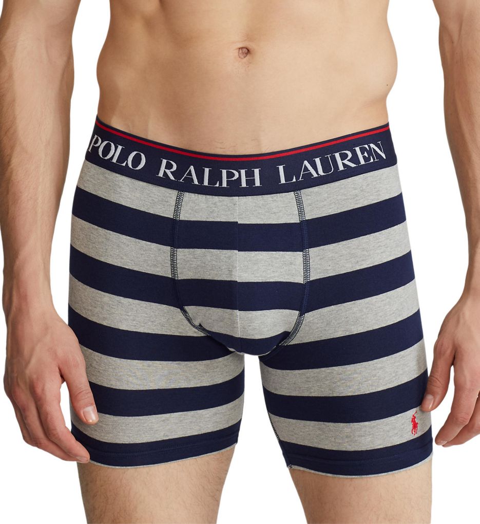 Polo Player Stretch Jersey Pouch Boxer Brief Andover/Stripe/Carmine S by Polo  Ralph Lauren