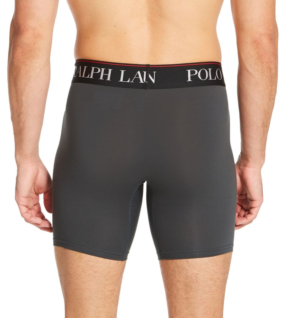 Polo Ralph Lauren Stretch Classic Fit Long Leg Boxer Briefs Sz S Gray Black  3 Pk