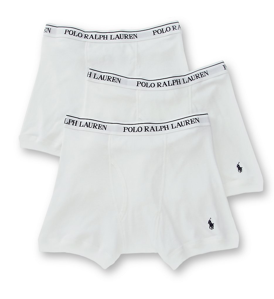 Polo Ralph Lauren LCBB Classic Fit 100% Cotton Boxer Briefs - 3 Pack (White)
