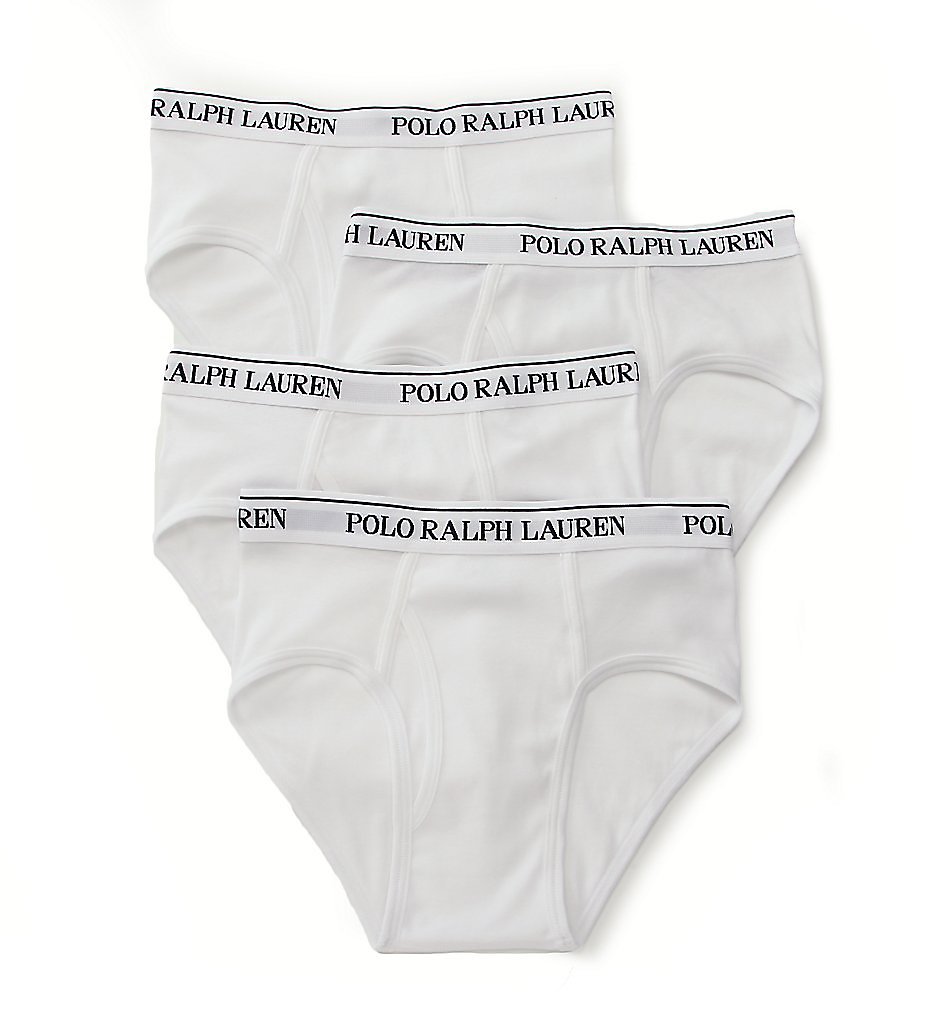 Polo Ralph Lauren LCBF Classic Fit 100% Cotton Low Rise Briefs - 4 Pack (White)