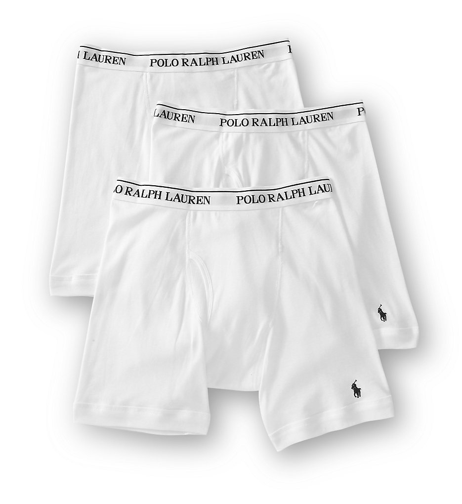 Polo Ralph Lauren LCLB Classic Fit Cotton Long-Leg Boxer Briefs - 3 Pack (White)