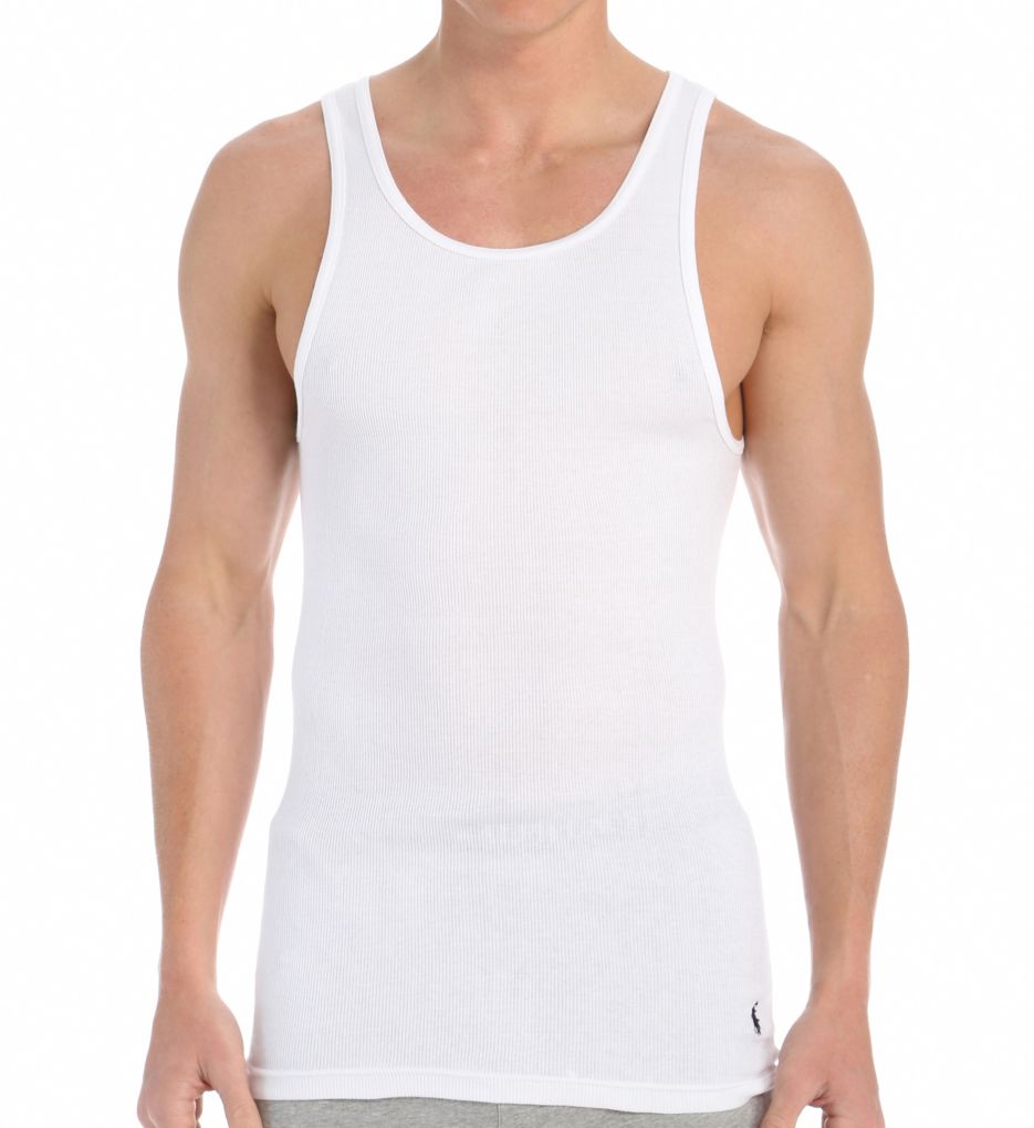 Classic Fit Ribbed 100% Cotton Tanks - 3 Pack-fs