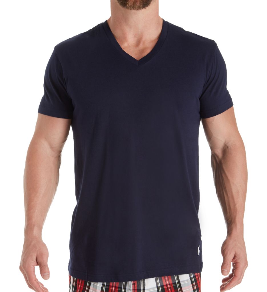 Classic Fit 100% Cotton V-Neck Shirts - 3 Pack-fs