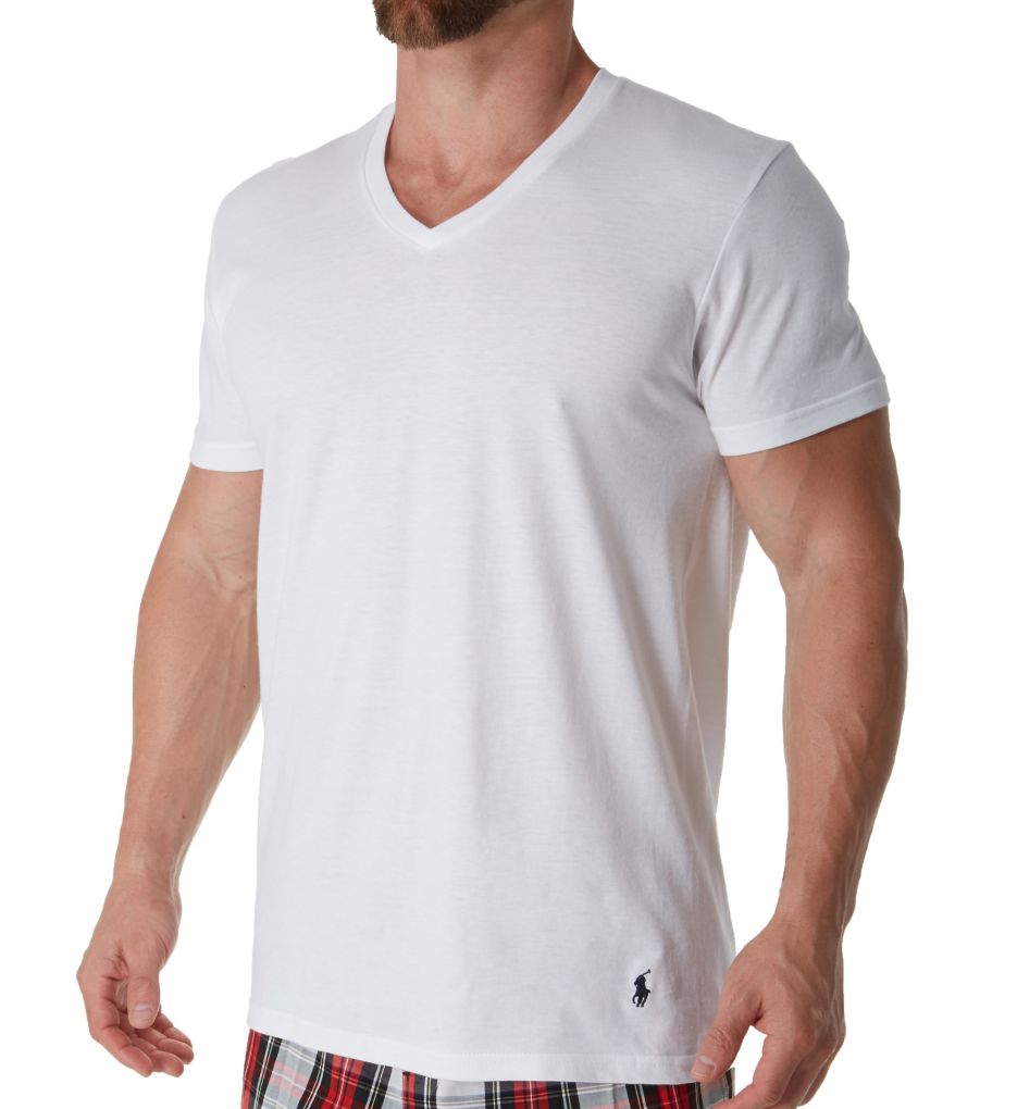 Classic Fit 100% Cotton V-Neck Shirts - 3 Pack-gs