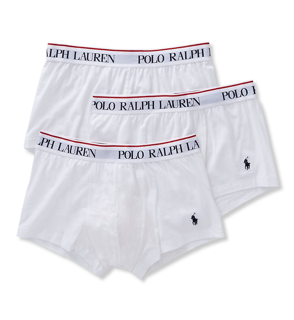 Polo Ralph Lauren LETRP3 Stretch Cotton Jersey Trunks - 3 Pack (White)