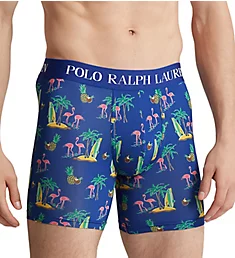 Recycled Microfiber Boxer Brief w/ Pouch Coconut Flamingo Print S