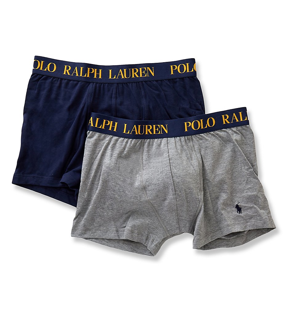 Polo Ralph Lauren LPBBP2 Cotton Comfort Blend Boxer Briefs - 2 Pack (Navy/Heather)