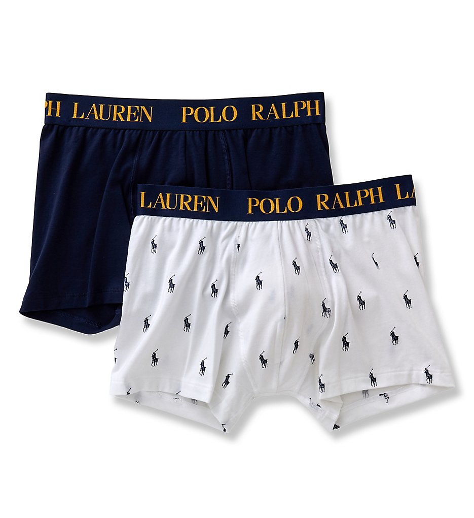Polo Ralph Lauren LPBBP2 Cotton Comfort Blend Boxer Briefs - 2 Pack (White/Cruise Navy)
