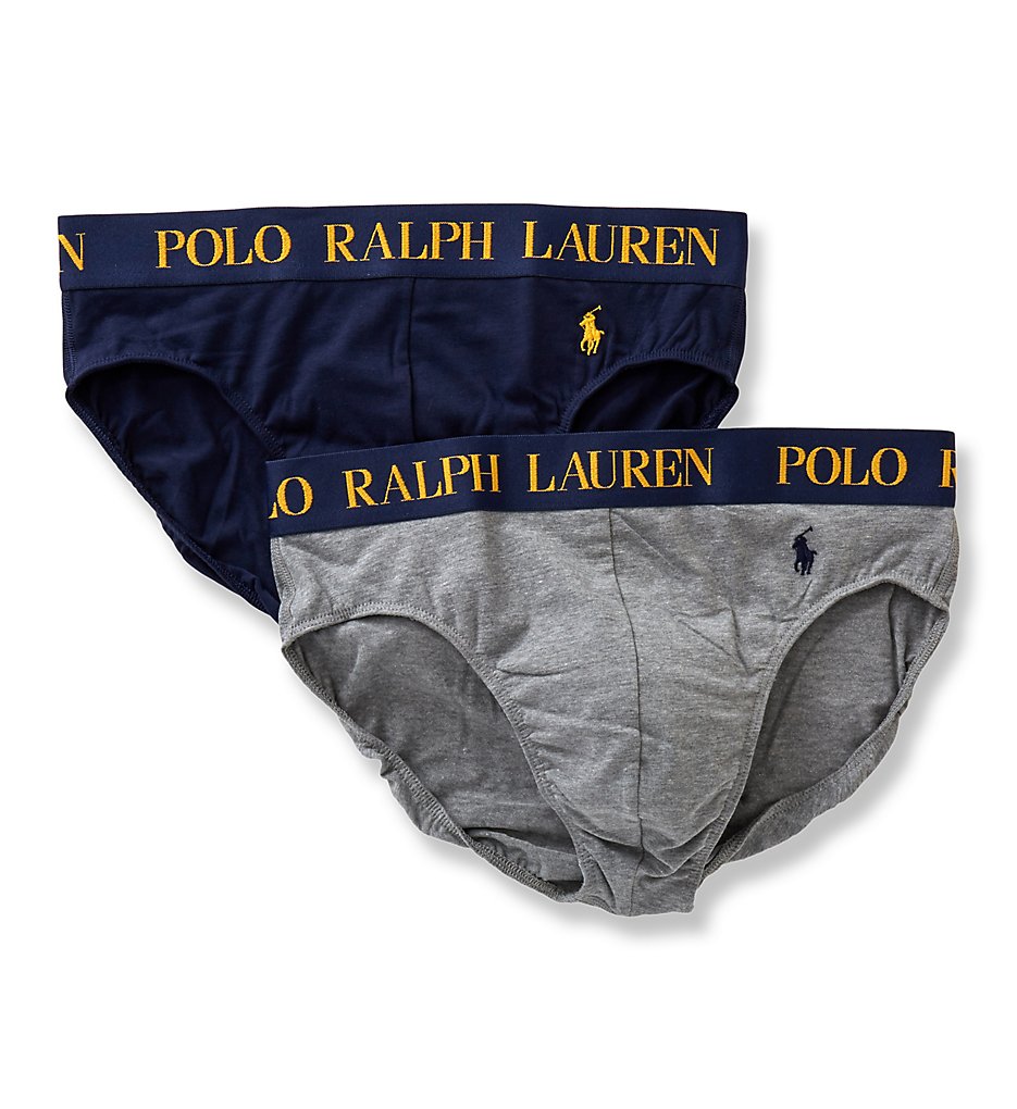 Polo Ralph Lauren LPBFP2 Cotton Comfort Blend Briefs - 2 Pack (Navy/Heather)