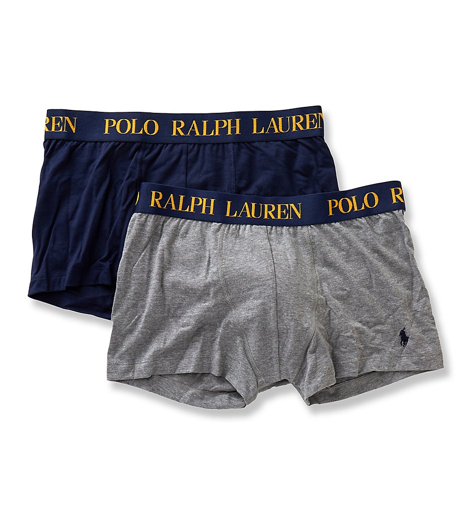 Polo Ralph Lauren LPTRP2 Cotton Comfort Blend Trunks - 2 Pack (Navy/Heather)