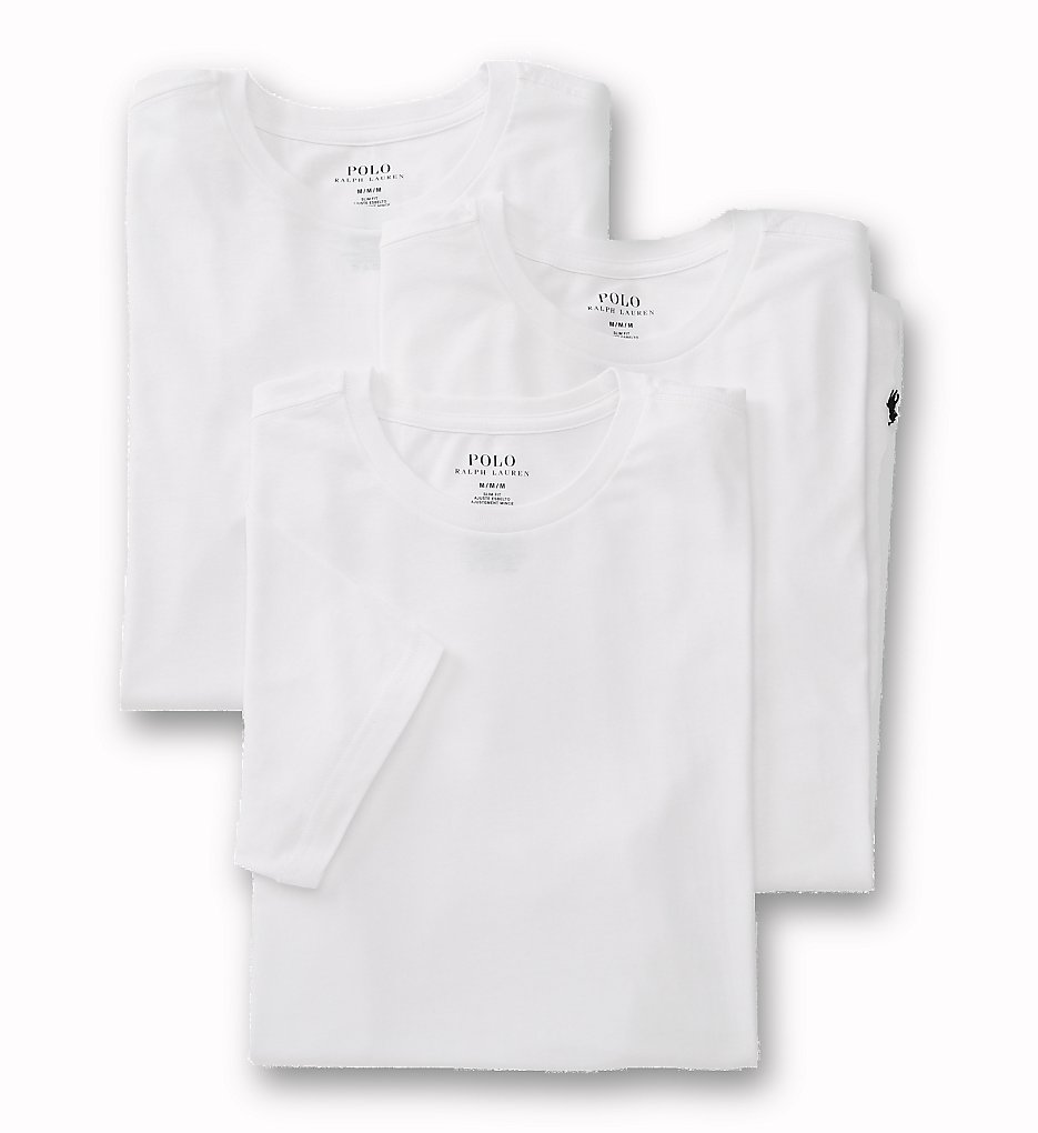 Polo Ralph Lauren LSCN Slim Fit Cotton Crewneck T-Shirts - 3 Pack (White)