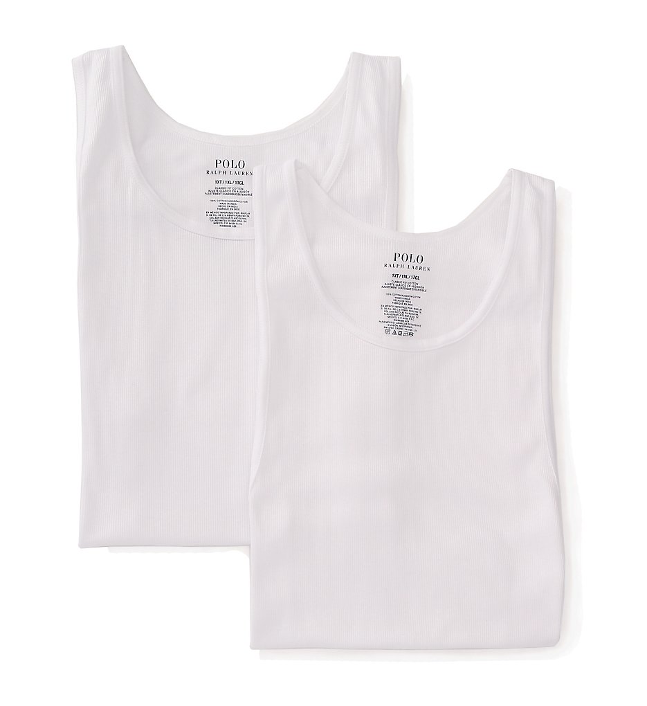 Polo Ralph Lauren LTTK Tall Man 100% Cotton Tanks - 2 Pack (White)