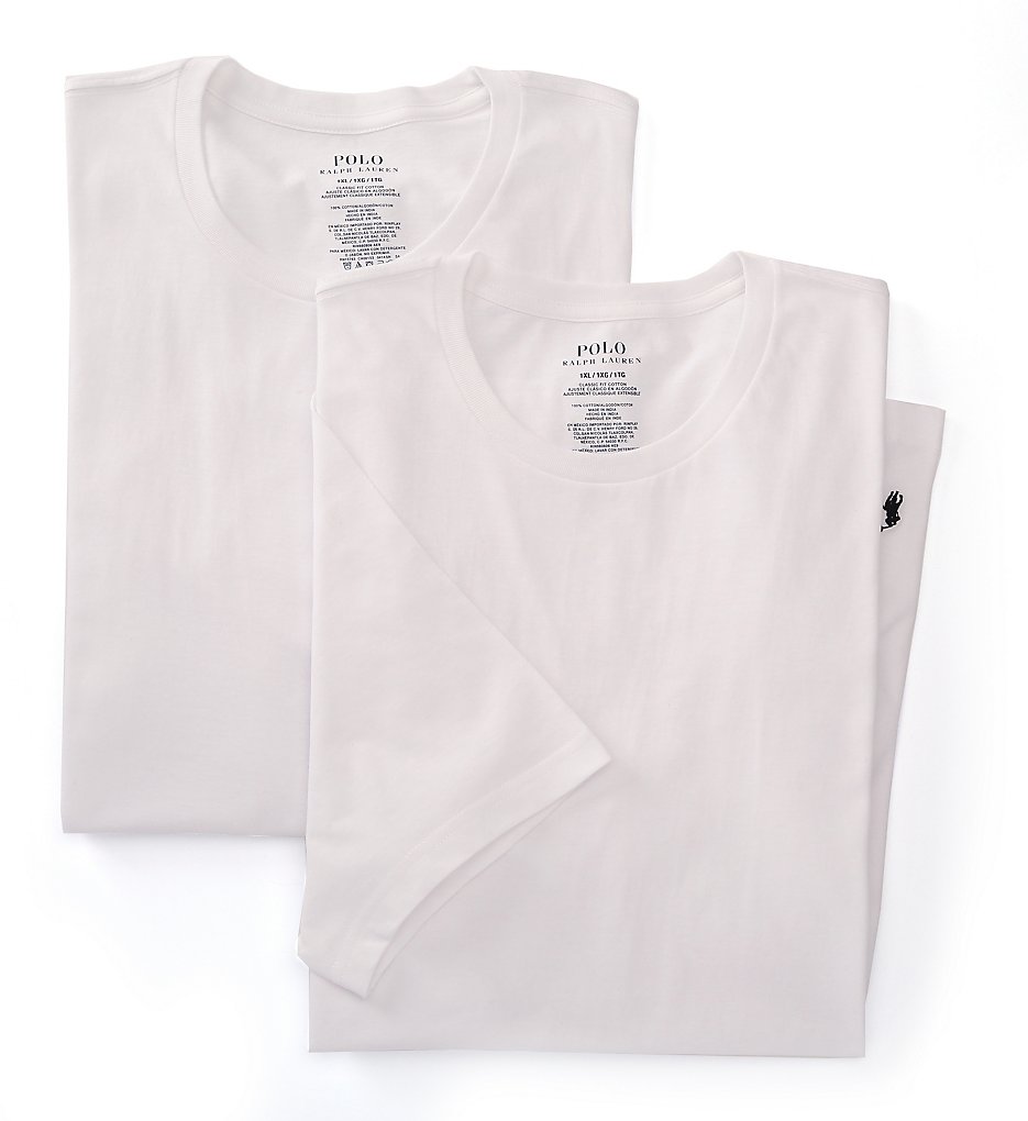 Polo Ralph Lauren LXCN Big Man 100% Cotton Crews - 2 Pack (White)